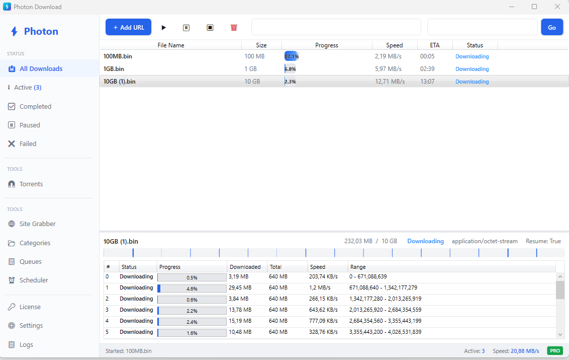Multi-Segment Downloads