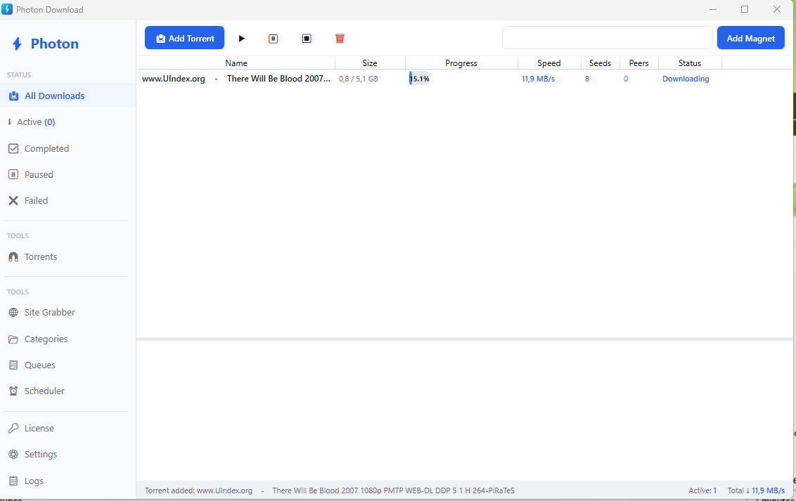 Built-in Torrent Client